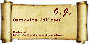 Osztovits József névjegykártya